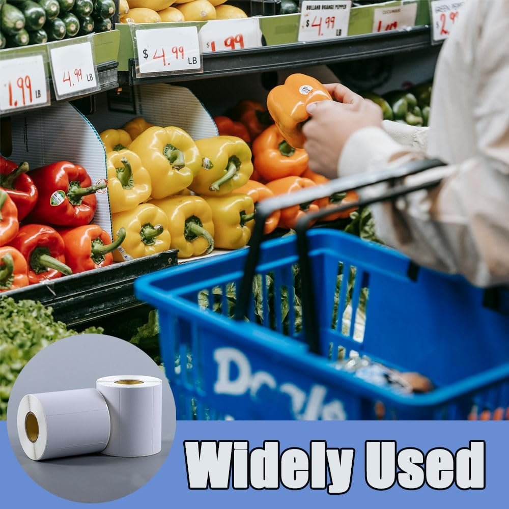 1000 stickers on a roll - food labels - self-adhesive blank labels 60 × 30 mm - white - removable. Suitable for frozen products - kitchens - supermarkets - office supplies - refrigerators - laboratory refrigerators - jam - spices. - V1259-DP01-BO-346 1000 stickers on a roll - food labels - self-adhesive blank labels 60 × 30 mm - white - removable. Suitable for frozen products - kitchens - supermarkets - office supplies - refrigerators - laboratory refrigerators - jam - spices. - Image 6