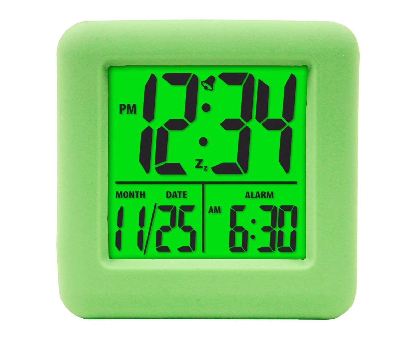 Digital Clock Shock-proof Snooze Function Silicon Cover Electrical LED Clock Household Supplies - Green - V1263-JX-399 Digital Clock Shock-proof Snooze Function Silicon Cover Electrical LED Clock Household Supplies - Green - Image 4