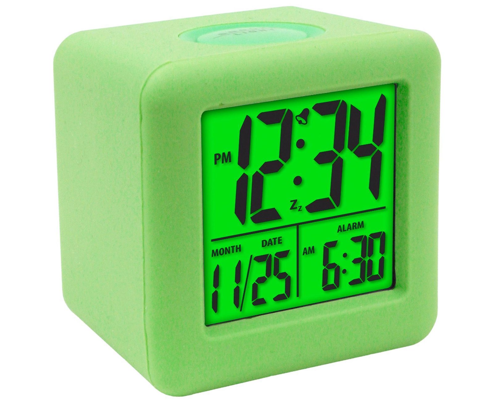 Digital Clock Shock-proof Snooze Function Silicon Cover Electrical LED Clock Household Supplies - Green - V1263-JX-399 Digital Clock Shock-proof Snooze Function Silicon Cover Electrical LED Clock Household Supplies - Green - Image 7