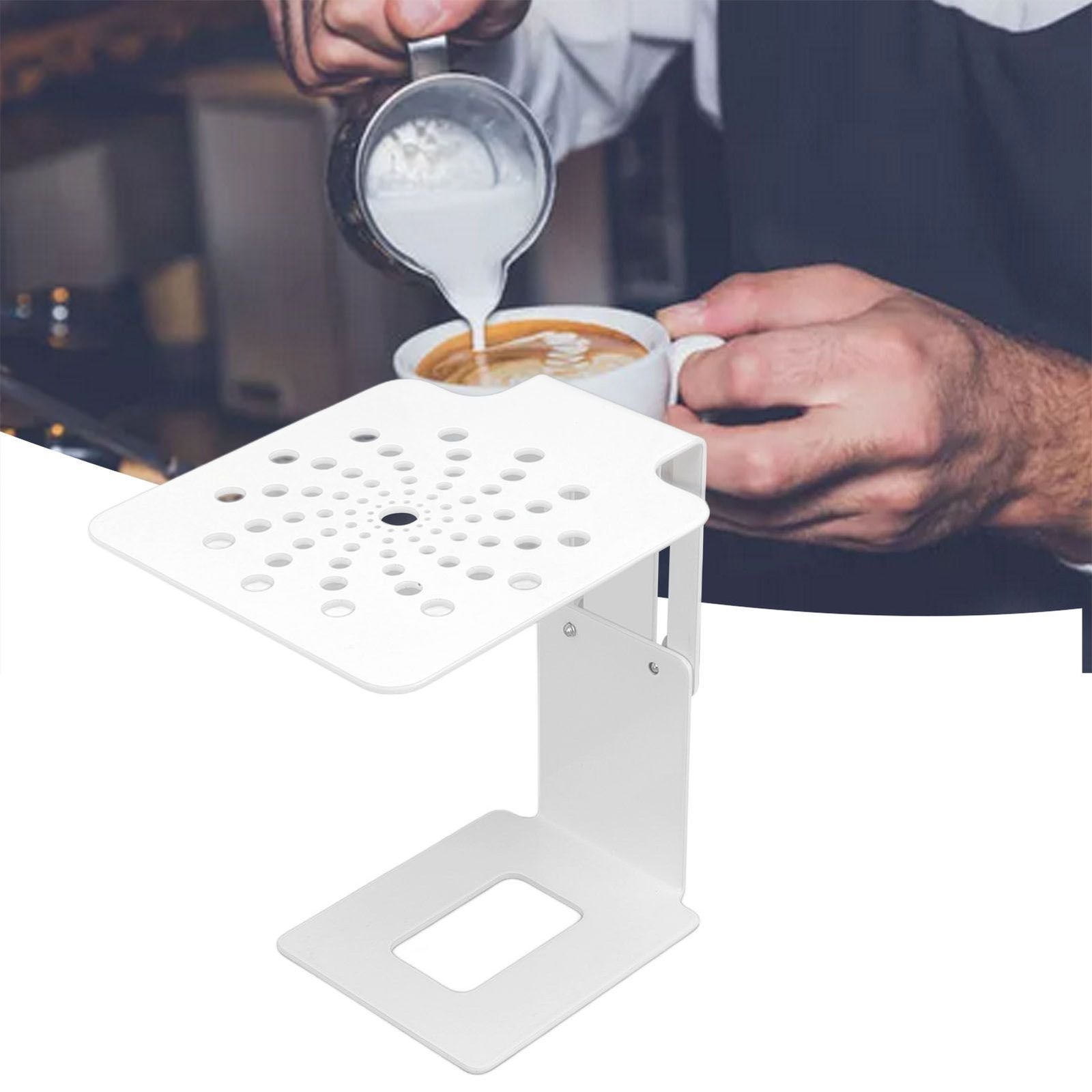 Coffee Machine Scale Rack Stainless Steel Height Adjustable Leakage Design Coffee Electronic Weighing Rack for Home Bar White - V1294-YM0626-3113220310412 Coffee Machine Scale Rack Stainless Steel Height Adjustable Leakage Design Coffee Electronic Weighing Rack for Home Bar White - Image 12
