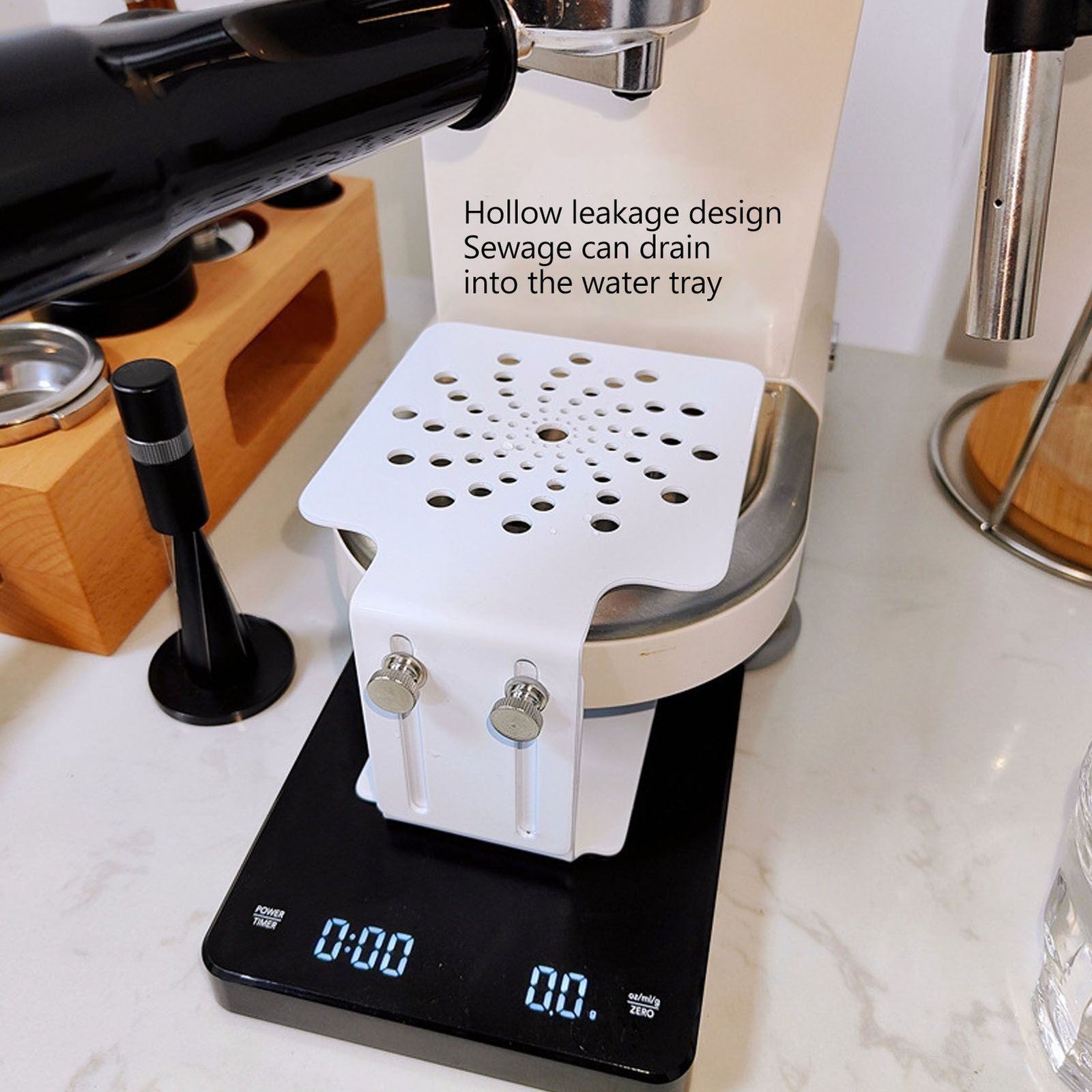 Coffee Machine Scale Rack Stainless Steel Height Adjustable Leakage Design Coffee Electronic Weighing Rack for Home Bar White - V1294-YM0626-3113220310412 Coffee Machine Scale Rack Stainless Steel Height Adjustable Leakage Design Coffee Electronic Weighing Rack for Home Bar White - Image 13