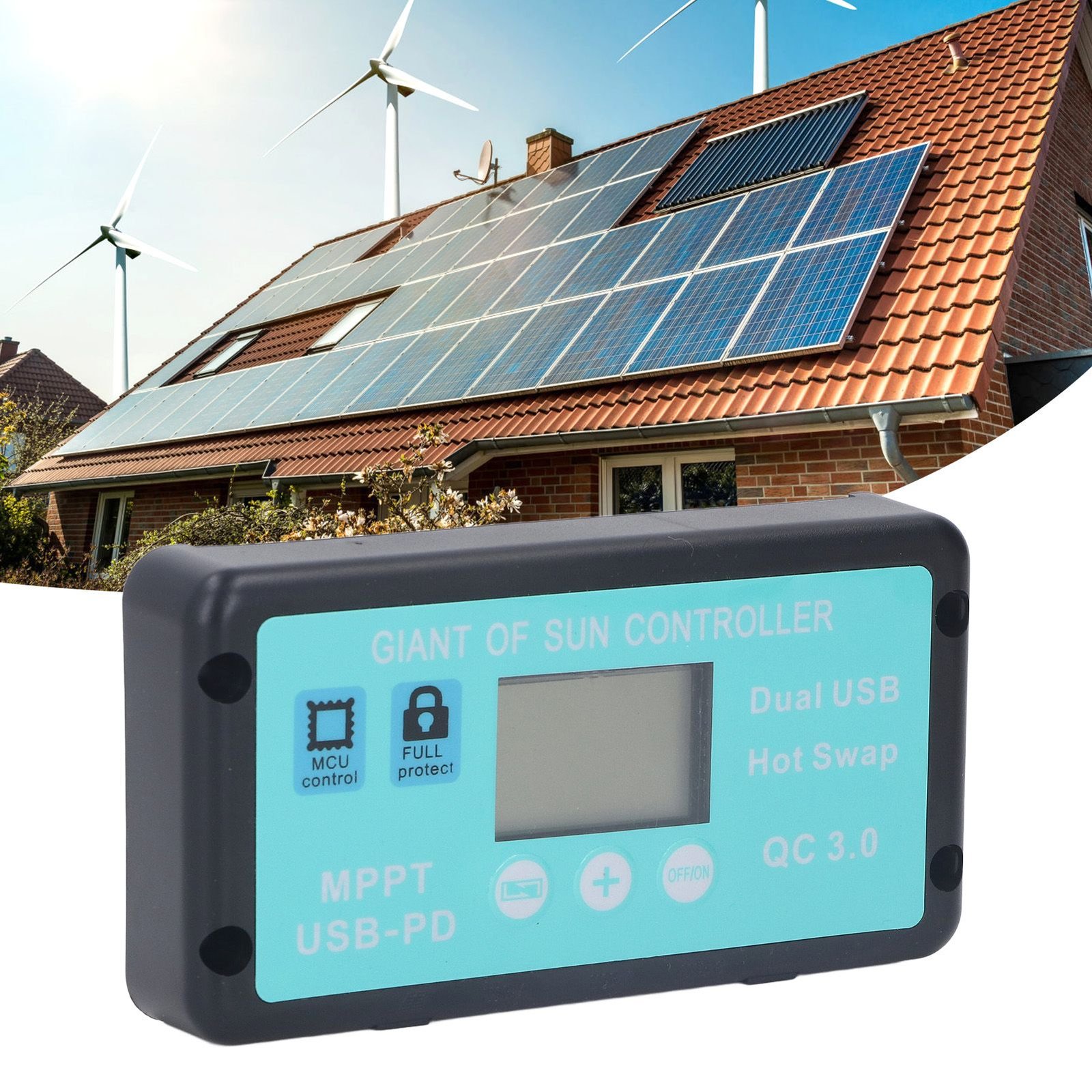 12V 24V MPPT Solar Charge Controller Professional USB PD QC3.0 Solar Panel Regulator with LCD Display for Battey 40A - V1294-YM0626-3114220115812 12V 24V MPPT Solar Charge Controller Professional USB PD QC3.0 Solar Panel Regulator with LCD Display for Battey 40A - Image 12