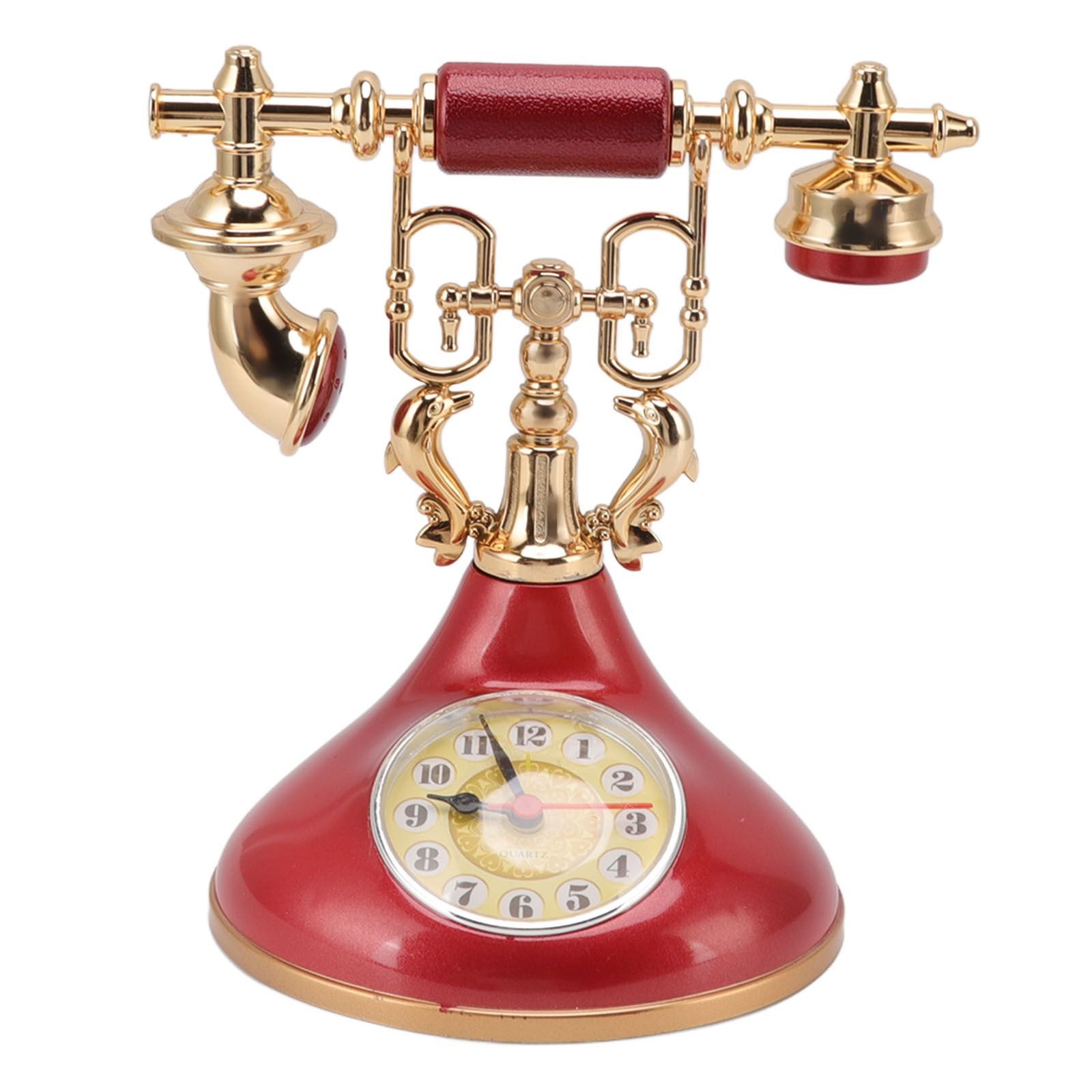 Vintage Telephone Alarm Clock Unique Elegant Accurate Time Bedside Clock Decoration for Home Cafe Office YF020 3