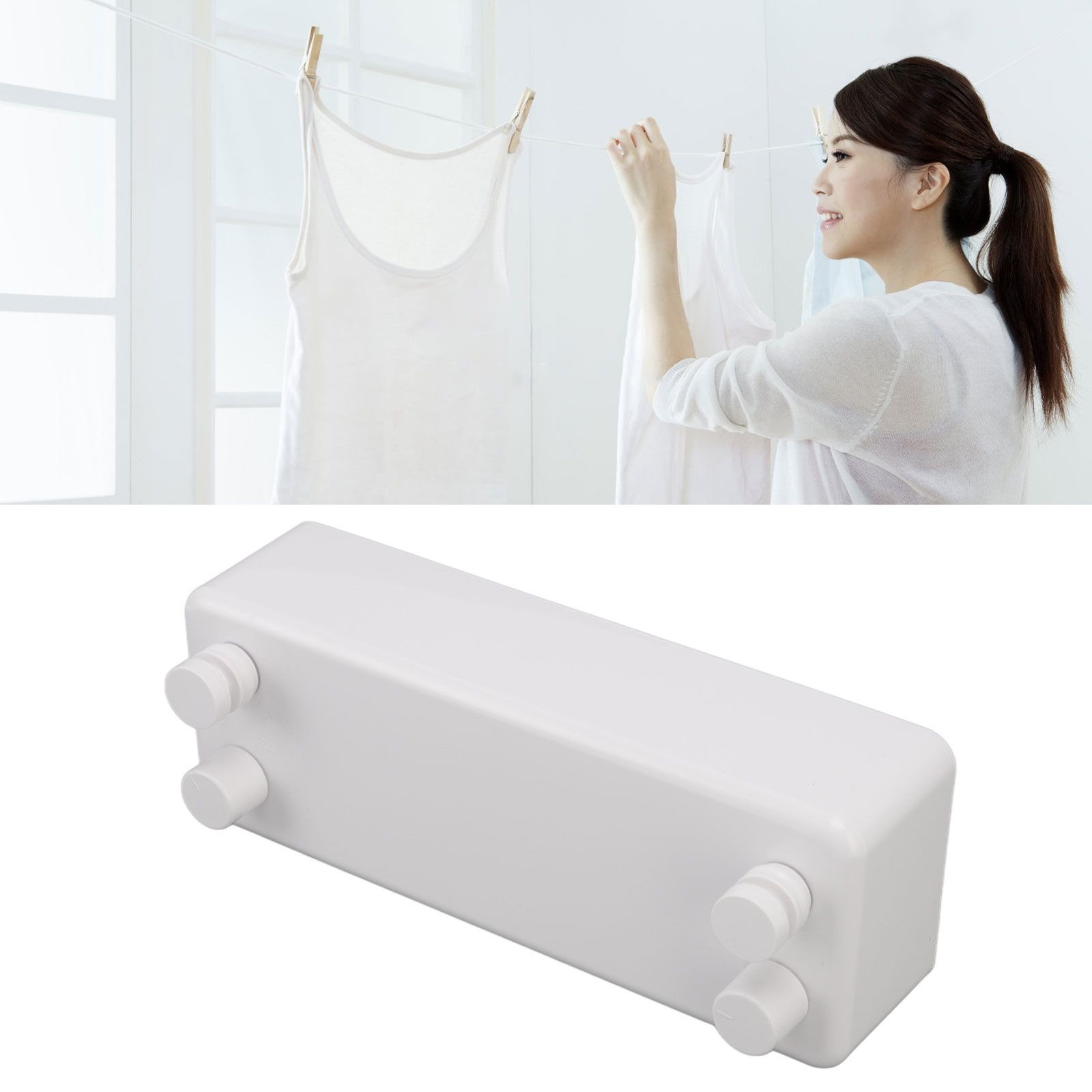 Retractable Clothesline Wall Mounted Heavy Duty Thickened Stainless Steel Double Laundry Line for Balcony Hotel 13.8ft White - V1294-YM0626-3117220291911 Retractable Clothesline Wall Mounted Heavy Duty Thickened Stainless Steel Double Laundry Line for Balcony Hotel 13.8ft White - Image 12