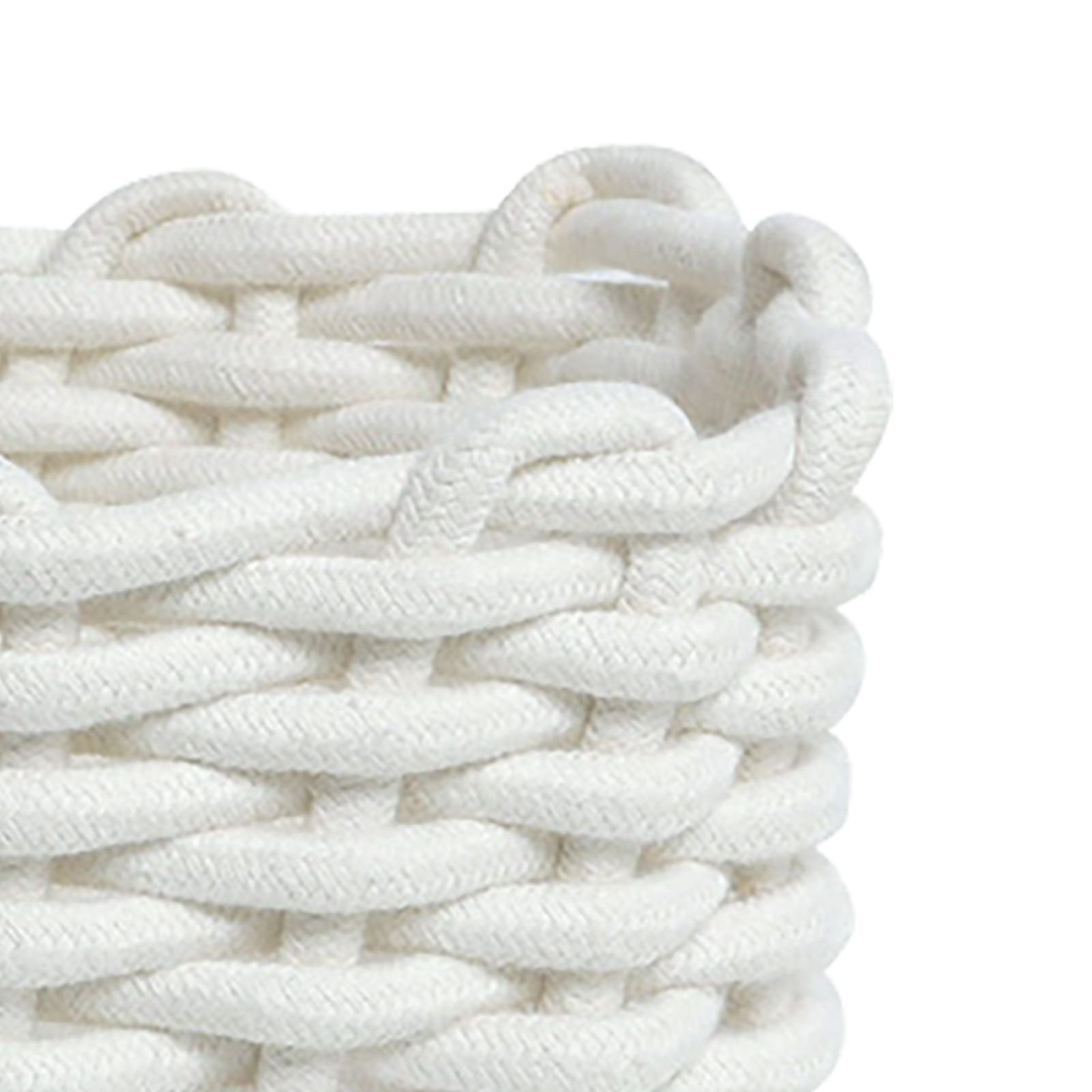 Cotton Rope Storage Basket Hand Knitting Nordic Style Desktop Storage Organizer for Key Snacks Underwear White 30x22x14cm/11.8x8.7x5.5in - V1294-YM0626-3117220295112 Cotton Rope Storage Basket Hand Knitting Nordic Style Desktop Storage Organizer for Key Snacks Underwear White 30x22x14cm/11.8x8.7x5.5in - Image 7
