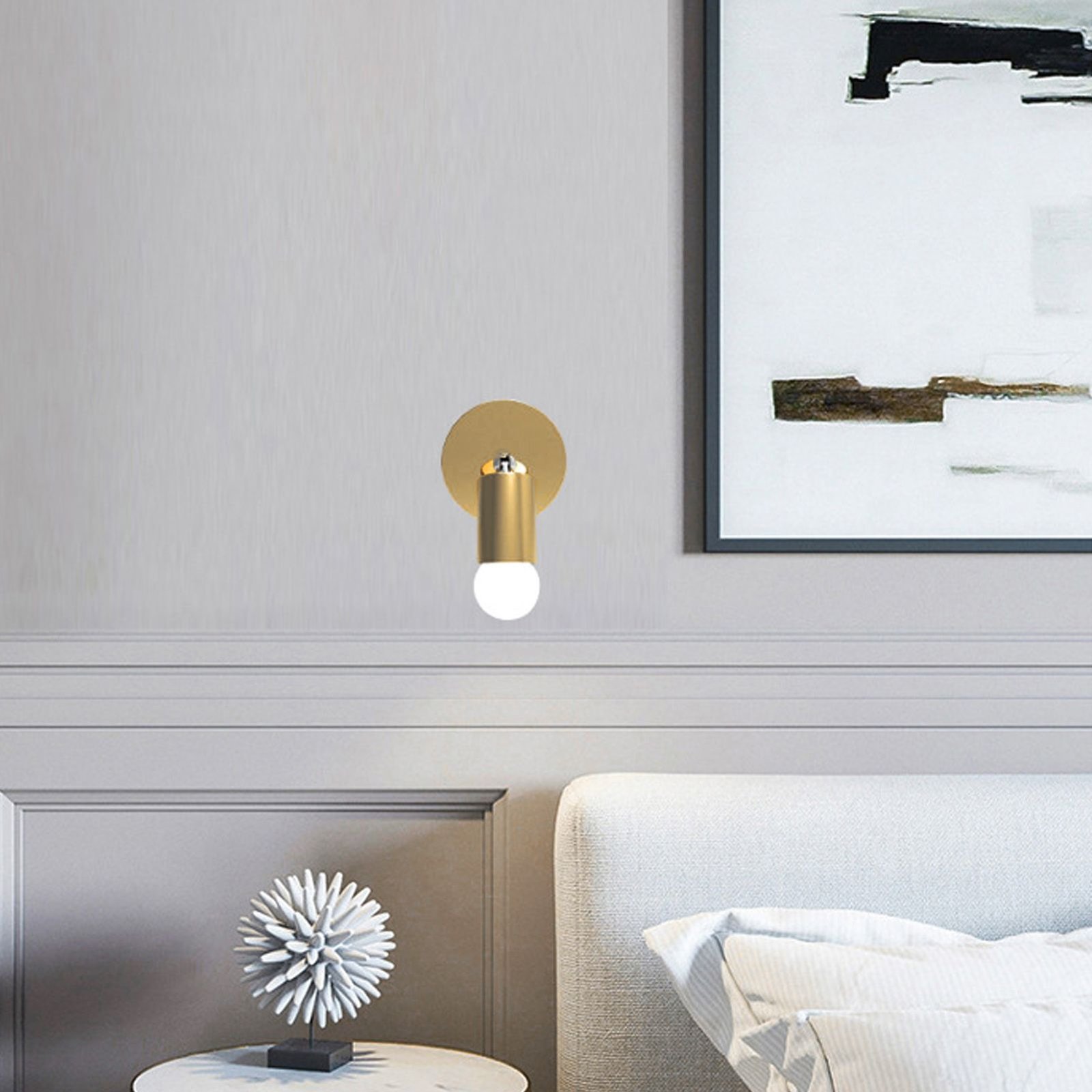 E27 E26 Wall Lamp Base 180 Degrees Up and Down Adjustable Iron Decoration Bulb Socket for Bedroom Living Room Gold - V1294-YM0626-3119220171812 E27 E26 Wall Lamp Base 180 Degrees Up and Down Adjustable Iron Decoration Bulb Socket for Bedroom Living Room Gold - Image 12