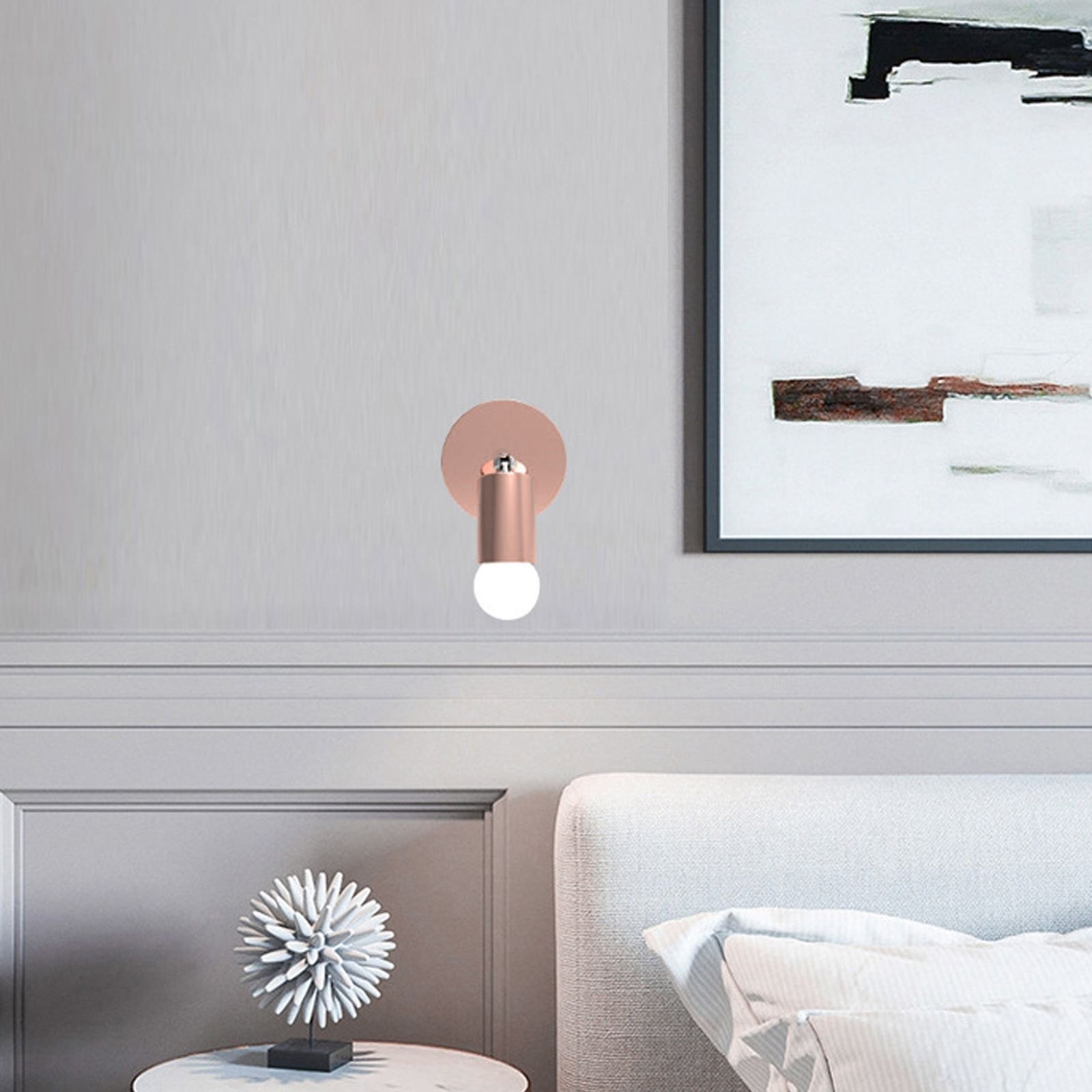 E27 E26 Wall Lamp Base 180 Degrees Up and Down Adjustable Iron Decoration Bulb Socket for Bedroom Living Room Rose Gold - V1294-YM0626-3119220171813 E27 E26 Wall Lamp Base 180 Degrees Up and Down Adjustable Iron Decoration Bulb Socket for Bedroom Living Room Rose Gold - Image 12