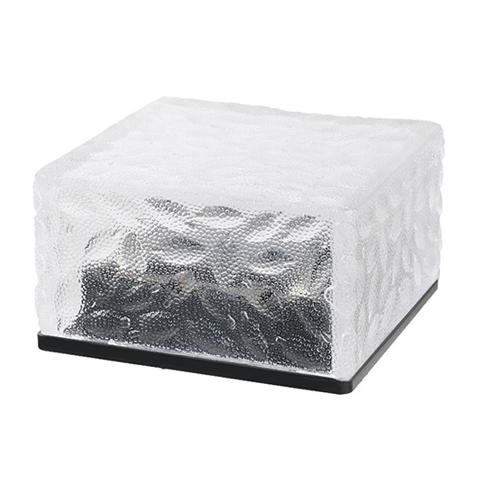 Solar Ground Light Ice Brick Shape Automatic Light Control Switch Waterproof Outdoor Landscape Lamp with Battery White Light