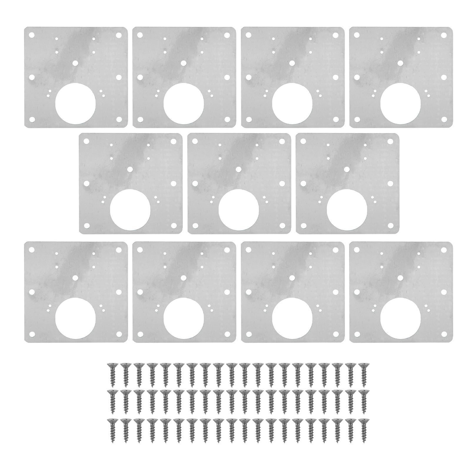10 PCS Cabinet Hinges Repair Plate with Fixing Screws Thicken Stainless Steel Cupboard Door Hinge Repair Plate Kit for Home