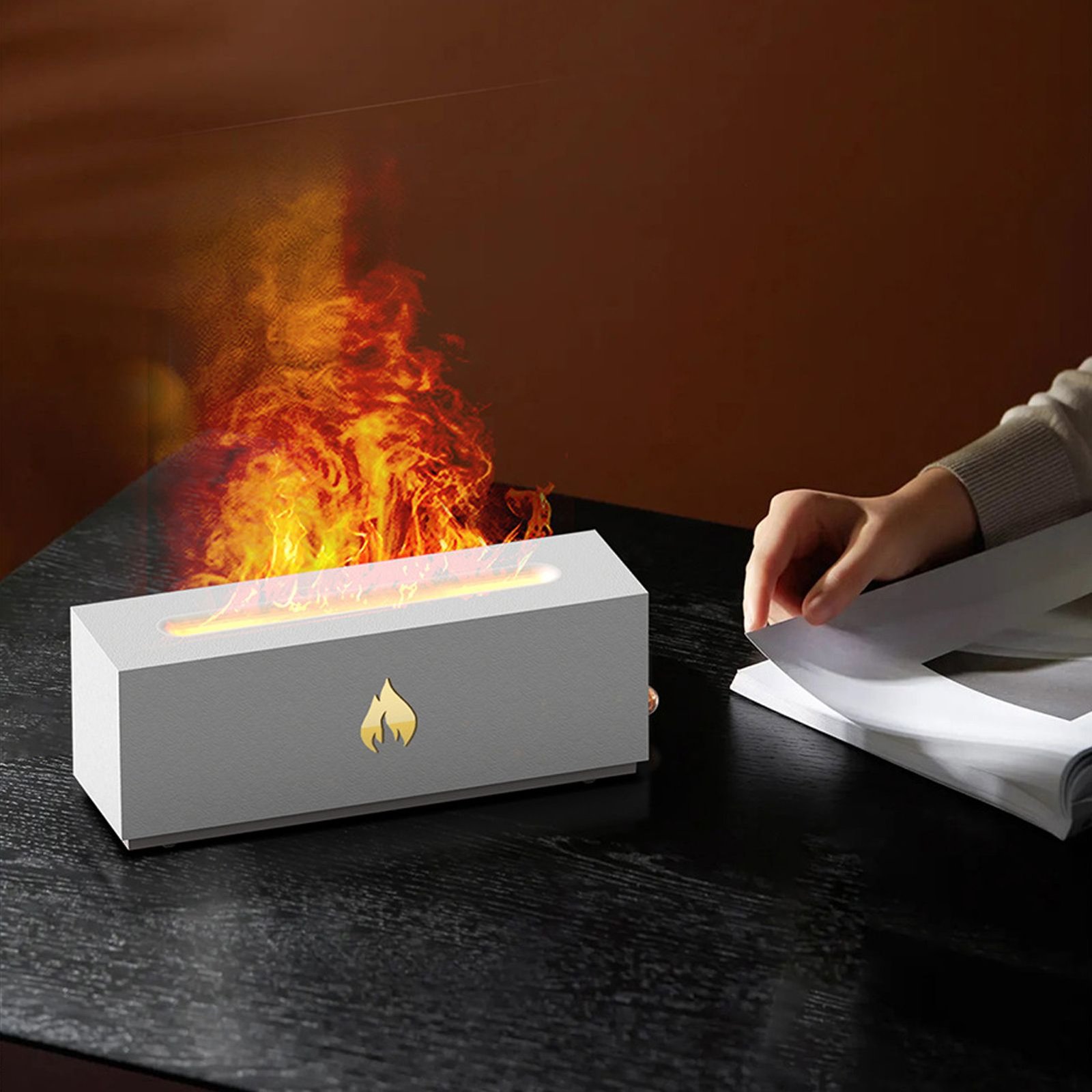 Flame Air Diffuser 3D Fireplace Appearance Multi Colored Fire Automatic Power Off Protection 320ml Silent Flame Mist Air Humidifier for Bedroom Office White - V1294-YM0710-3113230319612 Flame Air Diffuser 3D Fireplace Appearance Multi Colored Fire Automatic Power Off Protection 320ml Silent Flame Mist Air Humidifier for Bedroom Office White - Image 11