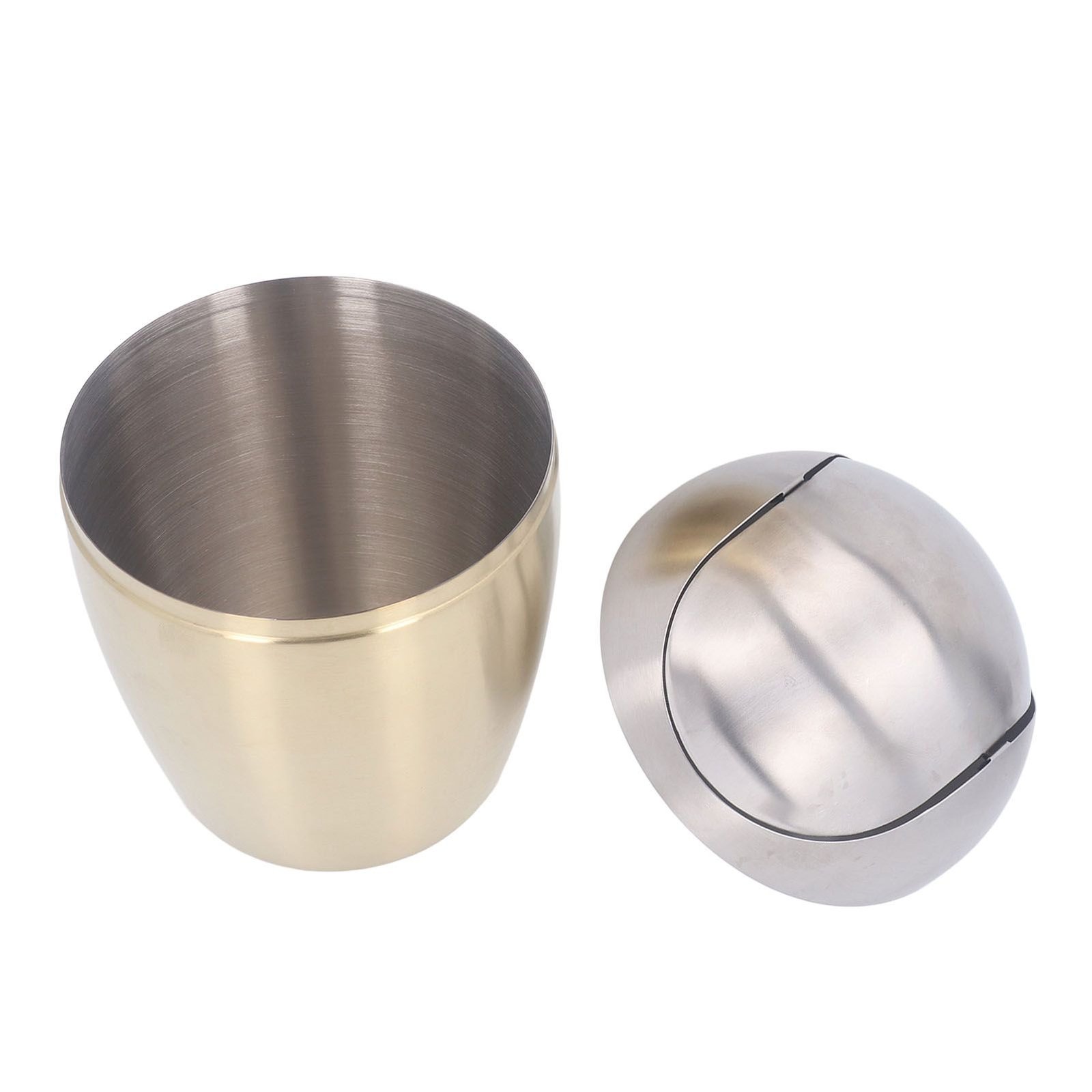 Desktop Small Trash Can Multipurpose 304 Stainless Steel Mini Trash Can with Lid for Tabletop Countertop Use Golden - V1294-YM0710-3117230259811 Desktop Small Trash Can Multipurpose 304 Stainless Steel Mini Trash Can with Lid for Tabletop Countertop Use Golden - Image 3