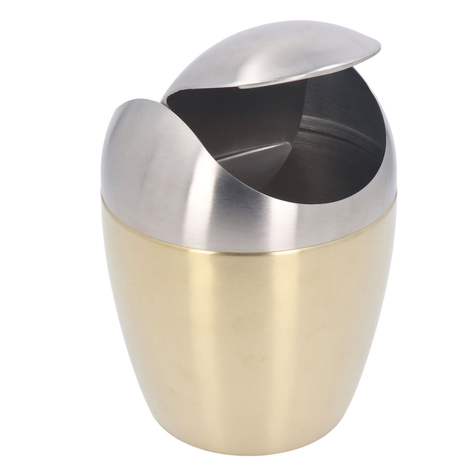 Desktop Small Trash Can Multipurpose 304 Stainless Steel Mini Trash Can with Lid for Tabletop Countertop Use Golden - V1294-YM0710-3117230259811 Desktop Small Trash Can Multipurpose 304 Stainless Steel Mini Trash Can with Lid for Tabletop Countertop Use Golden - Image 7