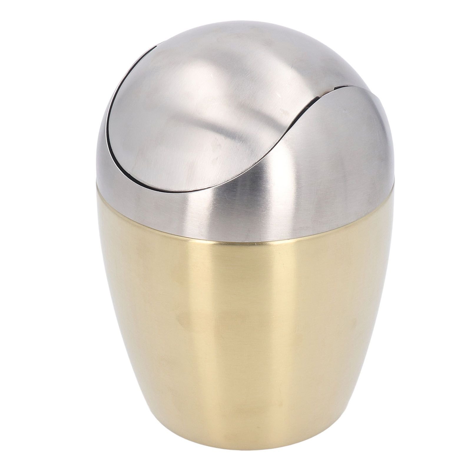Desktop Small Trash Can Multipurpose 304 Stainless Steel Mini Trash Can with Lid for Tabletop Countertop Use Golden - V1294-YM0710-3117230259811 Desktop Small Trash Can Multipurpose 304 Stainless Steel Mini Trash Can with Lid for Tabletop Countertop Use Golden - Image 9