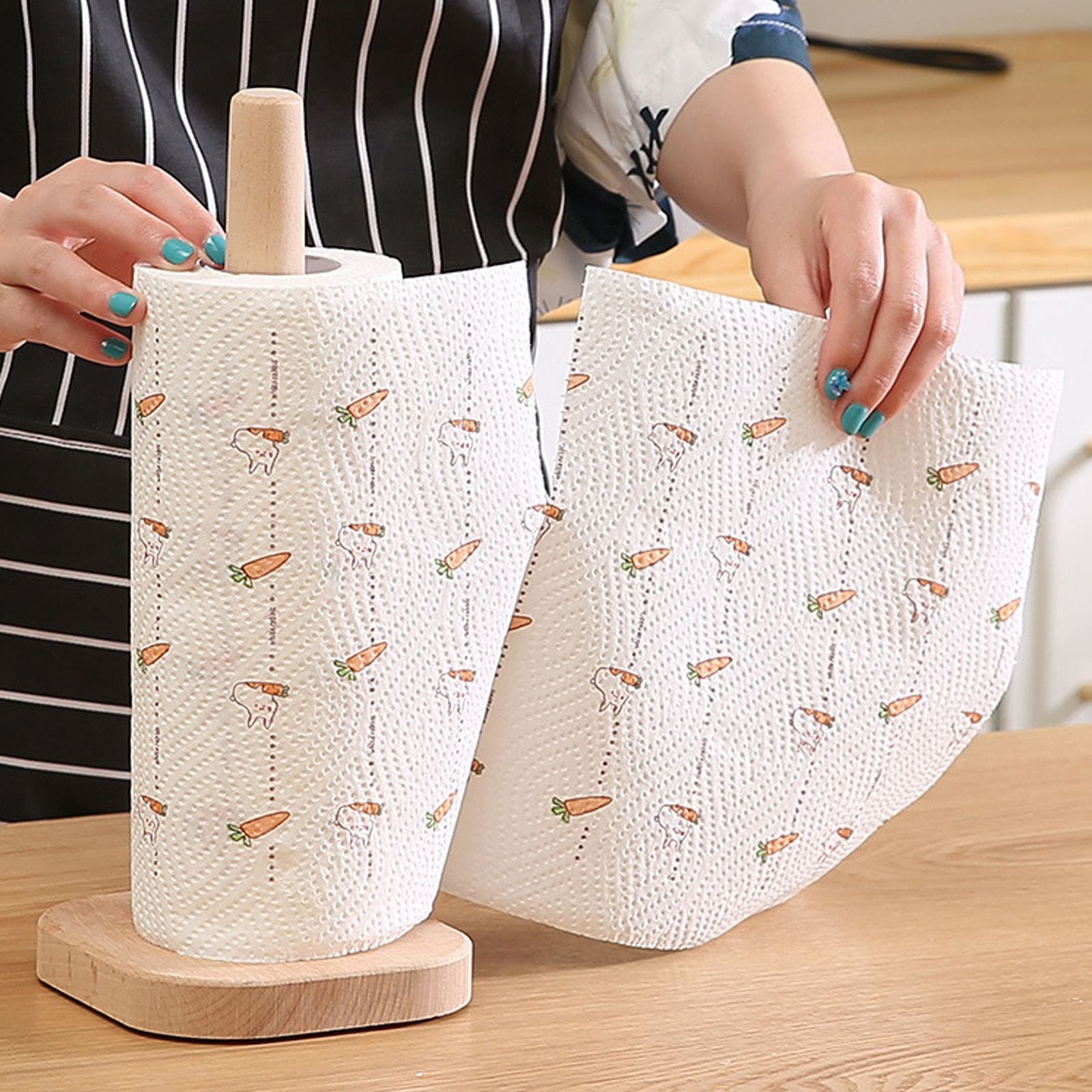 Wooden Paper Towel Holder Countertop Farmhouse Standing Paper Towel Organizer Roll Dispenser with Non Slip Base for Kitchen Living Room - V1294-YM0710-3118230310911 Wooden Paper Towel Holder Countertop Farmhouse Standing Paper Towel Organizer Roll Dispenser with Non Slip Base for Kitchen Living Room - Image 12
