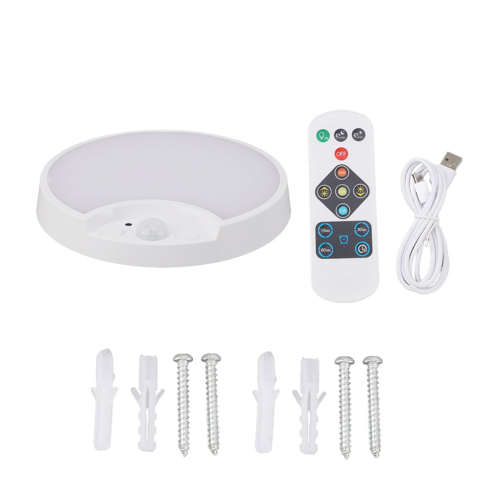 LED Motion Sensor Ceiling Light 400LM 3 Color Temperature Rechargeable Cordless LED Closet Light with Remote Control