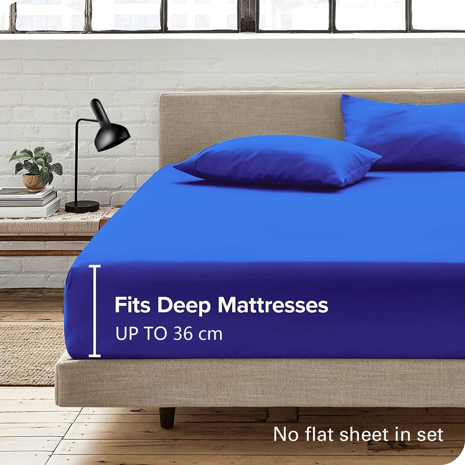 Hotel Quality Fitted Sheet - 1 Piece Fitted Sheet -Breathable Bedding - Wrinkle, Fade, Stain Resistant- 16inch/40cm Deep Pocket Fitted Bed Sheet-Wrinkle and Fade Resistant,(Royal blue,Queen) - V1317-HB-QS9-AUQ-CL-HJL Hotel Quality Fitted Sheet - 1 Piece Fitted Sheet -Breathable Bedding - Wrinkle, Fade, Stain Resistant- 16inch/40cm Deep Pocket Fitted Bed Sheet-Wrinkle and Fade Resistant,(Royal blue,Queen) - Image 4