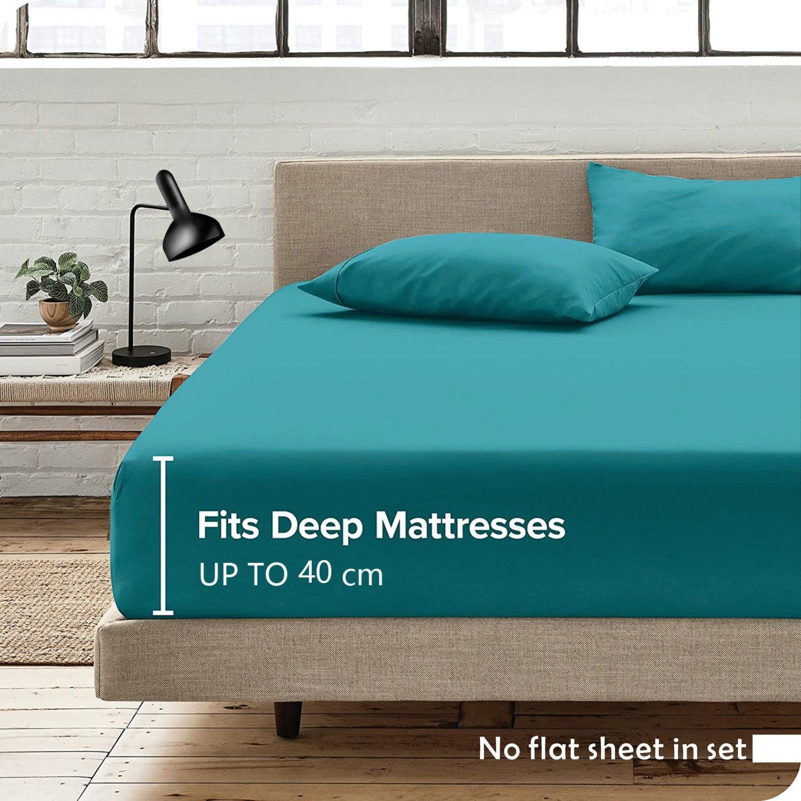 Hotel Quality Fitted Sheet - 1 Piece Fitted Sheet -Breathable Bedding - Wrinkle, Fade, Stain Resistant- 16inch/40cm Deep Pocket Fitted Bed Sheet-Wrinkle and Fade Resistant,(Biscay blue,Queen) - V1317-HB-QS9-AUQ-CL-SSL Hotel Quality Fitted Sheet - 1 Piece Fitted Sheet -Breathable Bedding - Wrinkle, Fade, Stain Resistant- 16inch/40cm Deep Pocket Fitted Bed Sheet-Wrinkle and Fade Resistant,(Biscay blue,Queen) - Image 3