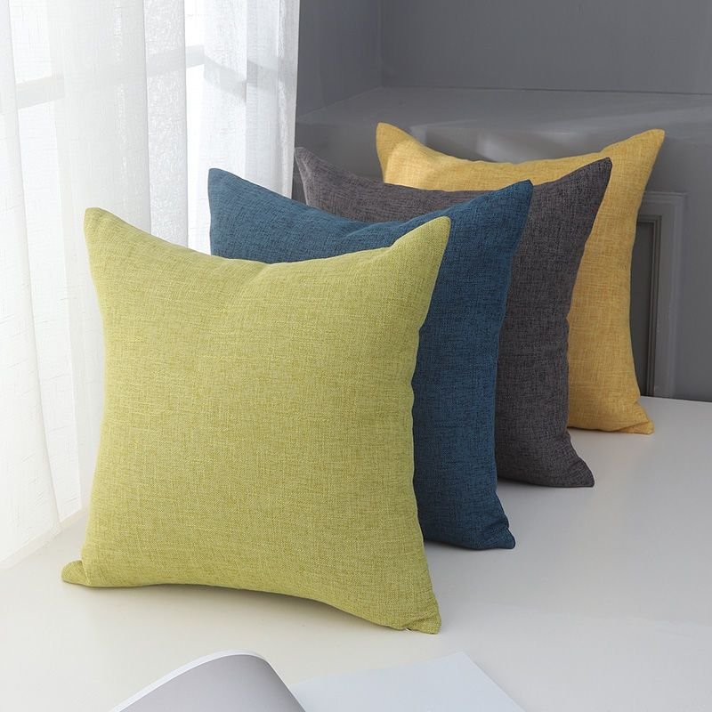 Le Su Cotton Linen Cushion Solid Color with Core 35# Indigo 40*60-single pillowcase - V1328-DZ5142189538634 Le Su Cotton Linen Cushion Solid Color with Core 35# Indigo 40*60-single pillowcase - Image 5