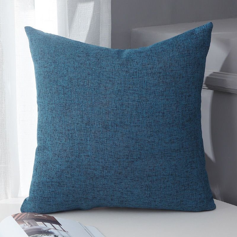 Le Su Cotton Linen Cushion Solid Color with Core 35# Indigo 60X70-Single pillowcase