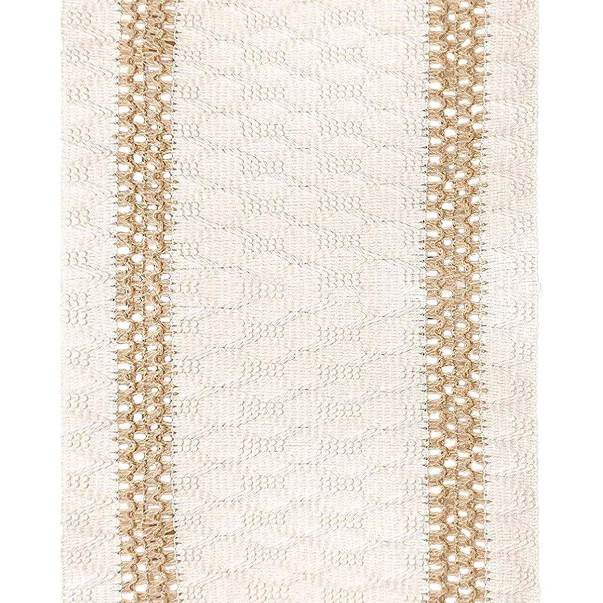 Cotton Linen Table Runner with Knot Tassel Bed End Towel Long Tablecloth Mat - Beige - V528-BED-TOWEL-STXMS-838033 Cotton Linen Table Runner with Knot Tassel Bed End Towel Long Tablecloth Mat - Beige - Image 8