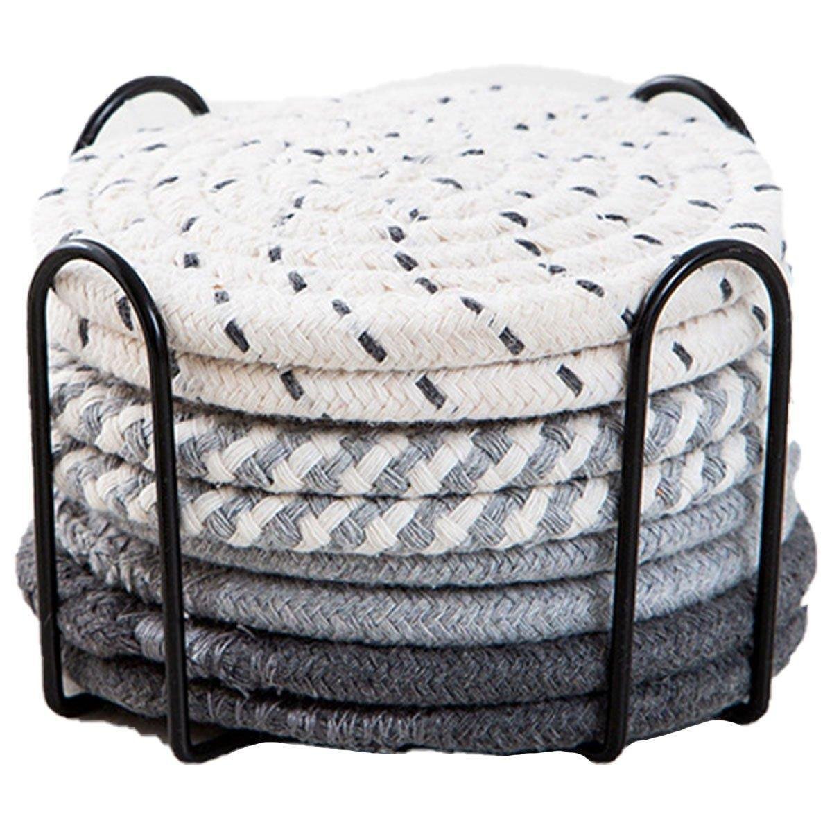 8PCS Round Cotton Woven Coaster Heat Resistant Thick Insulation Dining Table Mat - Mixed - V528-COASTERS-8PCS-MIXED-632826 8PCS Round Cotton Woven Coaster Heat Resistant Thick Insulation Dining Table Mat - Mixed - Image 7