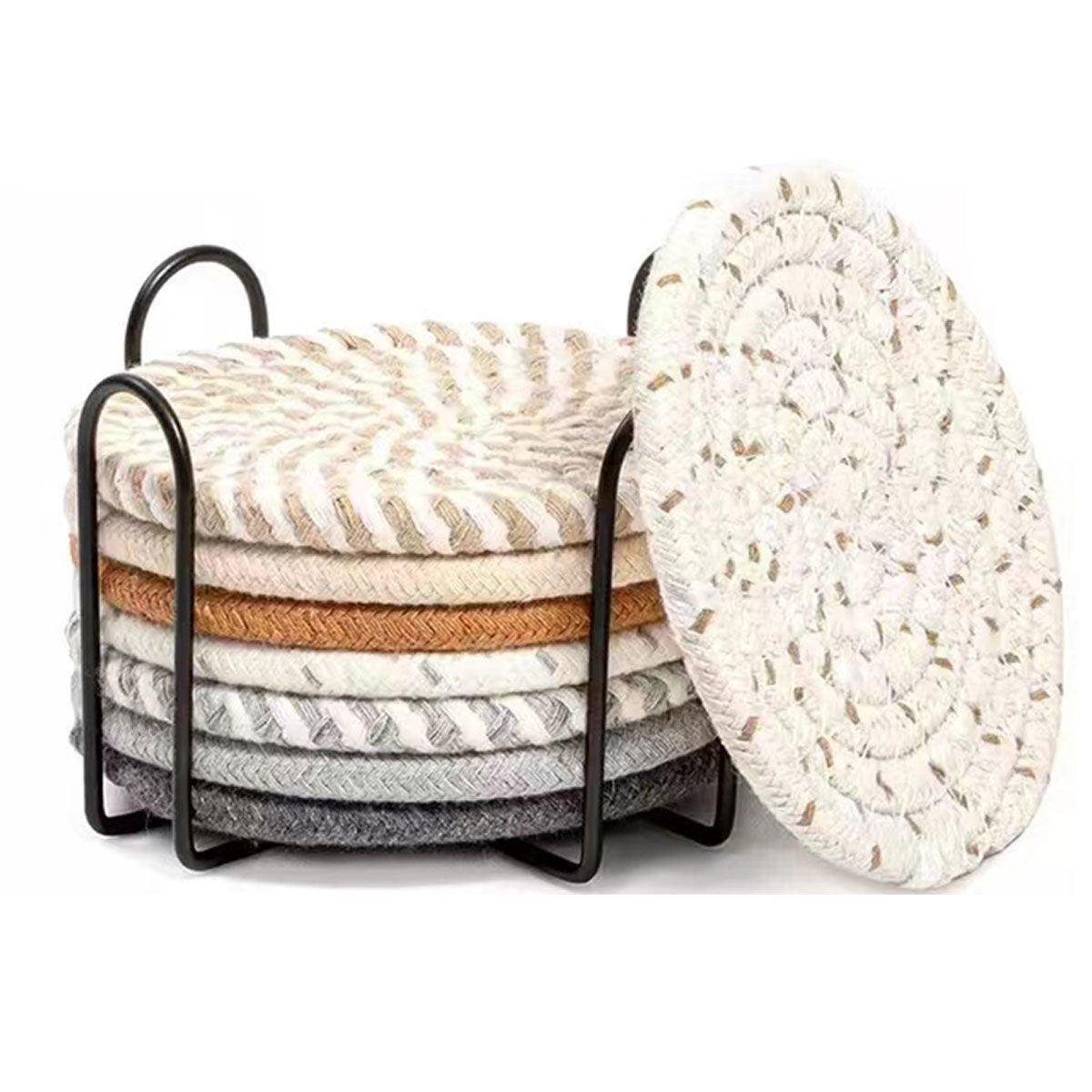 8PCS Round Cotton Woven Coaster Heat Resistant Thick Insulation Dining Table Mat - Mixed - V528-COASTERS-8PCS-MIXED-632826 8PCS Round Cotton Woven Coaster Heat Resistant Thick Insulation Dining Table Mat - Mixed - Image 8