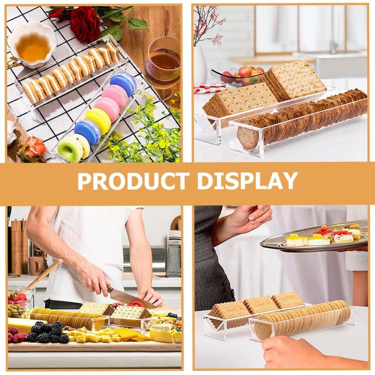 1PC Transparent Rectangular Biscuit Display Rack Food Dessert Wedding Cake Stand - V528-COOKIE-STAND-VU-236432 1PC Transparent Rectangular Biscuit Display Rack Food Dessert Wedding Cake Stand - Image 4