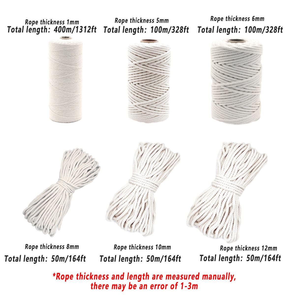 Cotton Rope Macrame Cord 1-12mm DIY Craft Tapestry Binding Decorative String - 12mm x 50m - V528-COTTON-ROPE-12-50-290252 Cotton Rope Macrame Cord 1-12mm DIY Craft Tapestry Binding Decorative String - 12mm x 50m - Image 3
