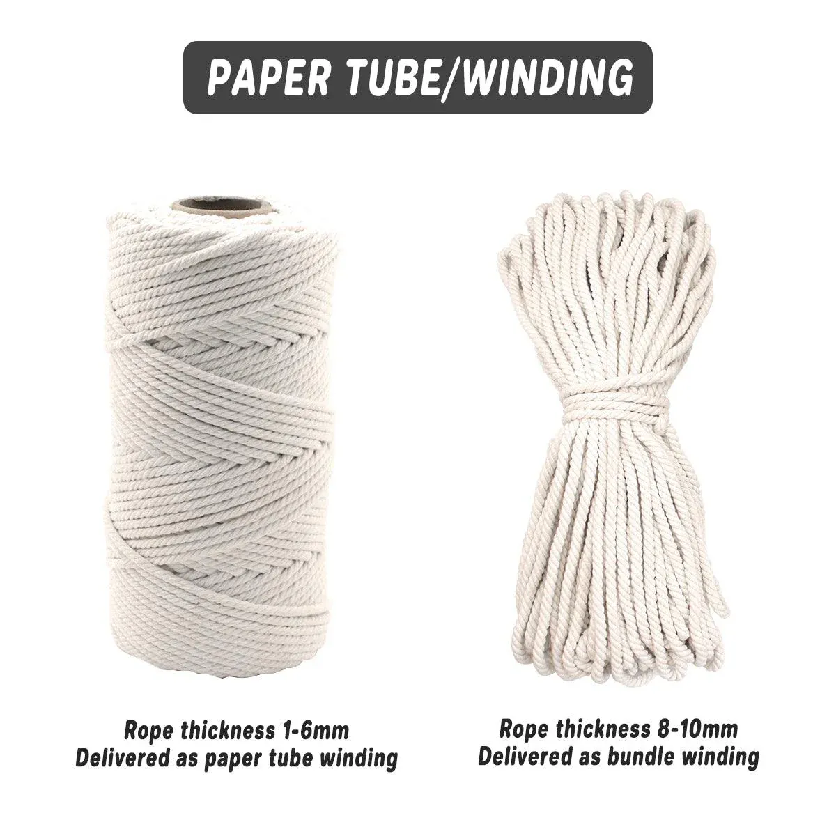 Cotton Rope Macrame Cord 1-12mm DIY Craft Tapestry Binding Decorative String - 6mm x 100m - V528-COTTON-ROPE-6-100-661954 Cotton Rope Macrame Cord 1-12mm DIY Craft Tapestry Binding Decorative String - 6mm x 100m - Image 8