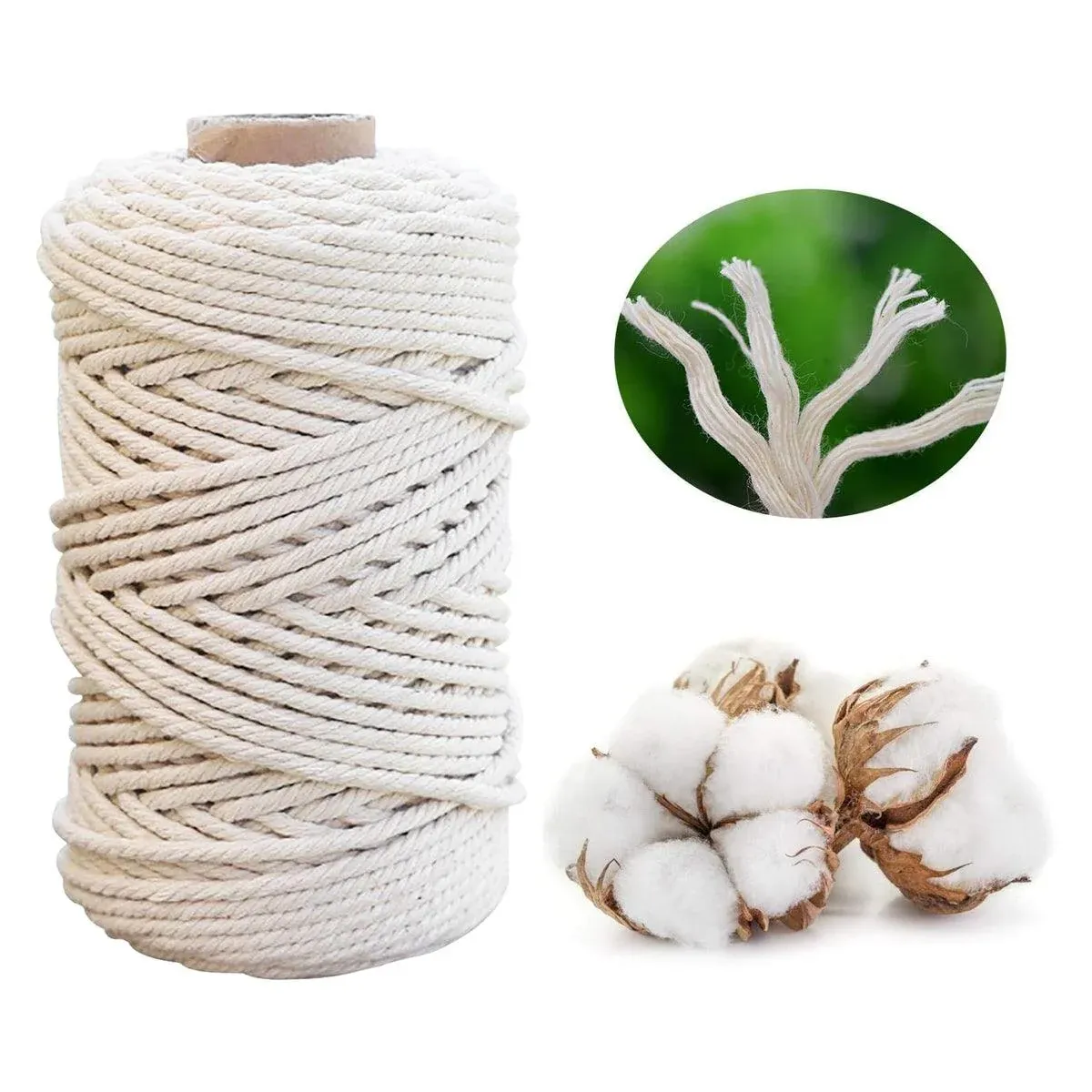 Cotton Rope Macrame Cord 1-12mm DIY Craft Tapestry Binding Decorative String - 6mm x 100m - V528-COTTON-ROPE-6-100-661954 Cotton Rope Macrame Cord 1-12mm DIY Craft Tapestry Binding Decorative String - 6mm x 100m - Image 14