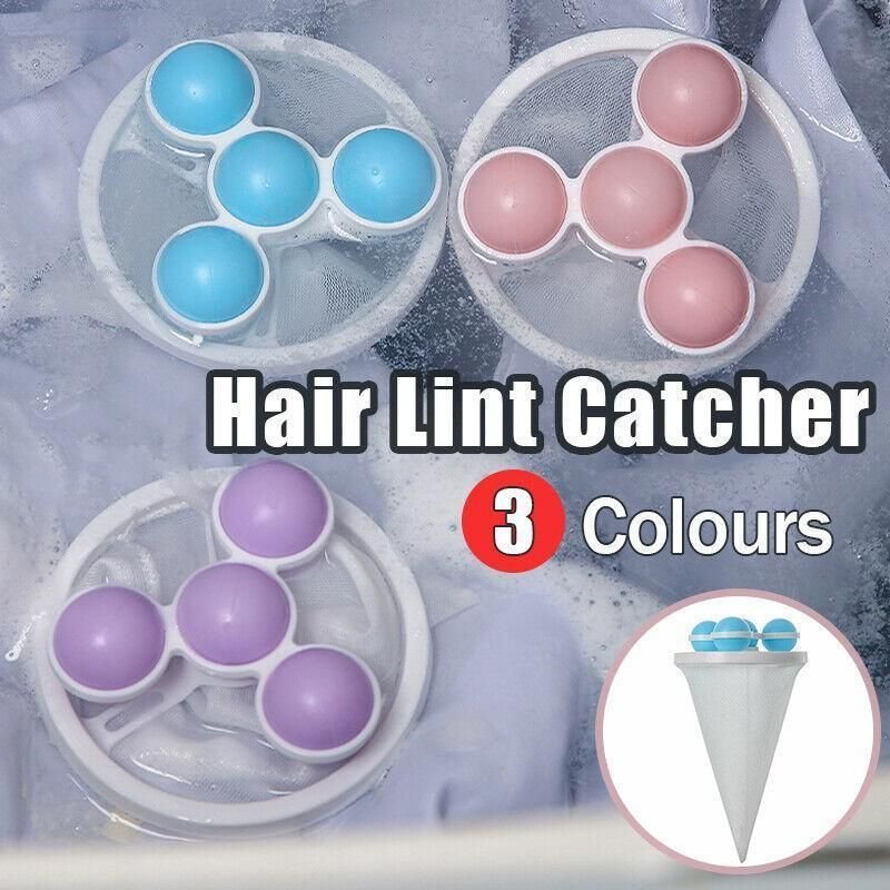 2 Pcs Reusable Hair Lint Catcher Removal Net Bag Wash Machine Float Filter - Blue - V528-FILTERCOLLECTOR-BLUE-2-233929 2 Pcs Reusable Hair Lint Catcher Removal Net Bag Wash Machine Float Filter - Blue - Image 2