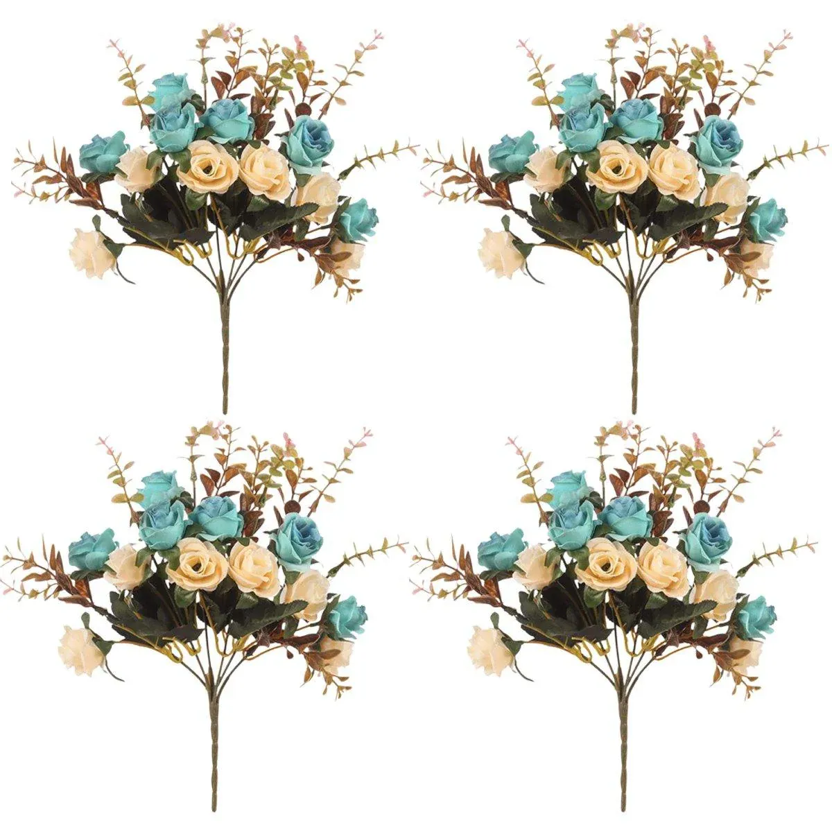 4pcs Artificial Flowers Home Decoration Floral Arrangement for Living Room Decor - V528-FLOWER-LIGHT-BLUE-4PCS-839942 4pcs Artificial Flowers Home Decoration Floral Arrangement for Living Room Decor - Image 2