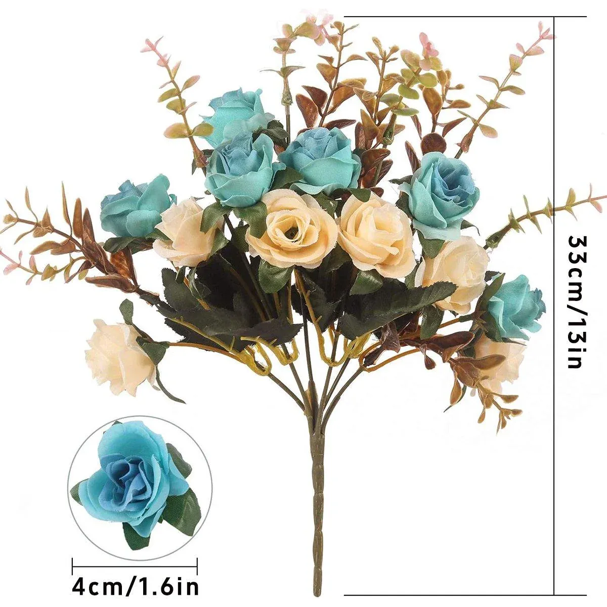 4pcs Artificial Flowers Home Decoration Floral Arrangement for Living Room Decor - V528-FLOWER-LIGHT-BLUE-4PCS-839942 4pcs Artificial Flowers Home Decoration Floral Arrangement for Living Room Decor - Image 3