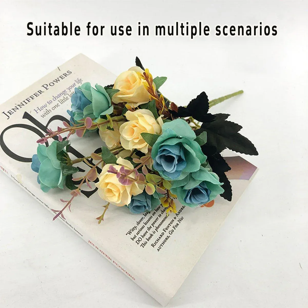 4pcs Artificial Flowers Home Decoration Floral Arrangement for Living Room Decor - V528-FLOWER-LIGHT-BLUE-4PCS-839942 4pcs Artificial Flowers Home Decoration Floral Arrangement for Living Room Decor - Image 4