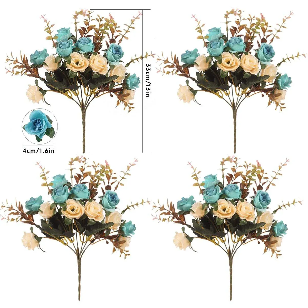 4pcs Artificial Flowers Home Decoration Floral Arrangement for Living Room Decor - V528-FLOWER-LIGHT-BLUE-4PCS-839942 4pcs Artificial Flowers Home Decoration Floral Arrangement for Living Room Decor - Image 11