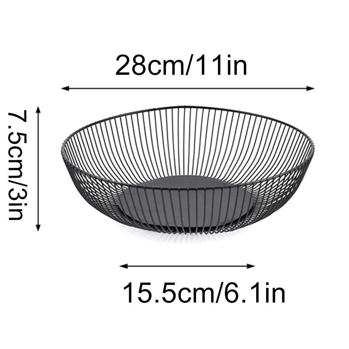 Multi Functional Wire Storage Basket Fruit Vegetable Holder for Kitchen Counter - V528-FRUIT-BASKET-BLACK-973851 Multi Functional Wire Storage Basket Fruit Vegetable Holder for Kitchen Counter - Image 3
