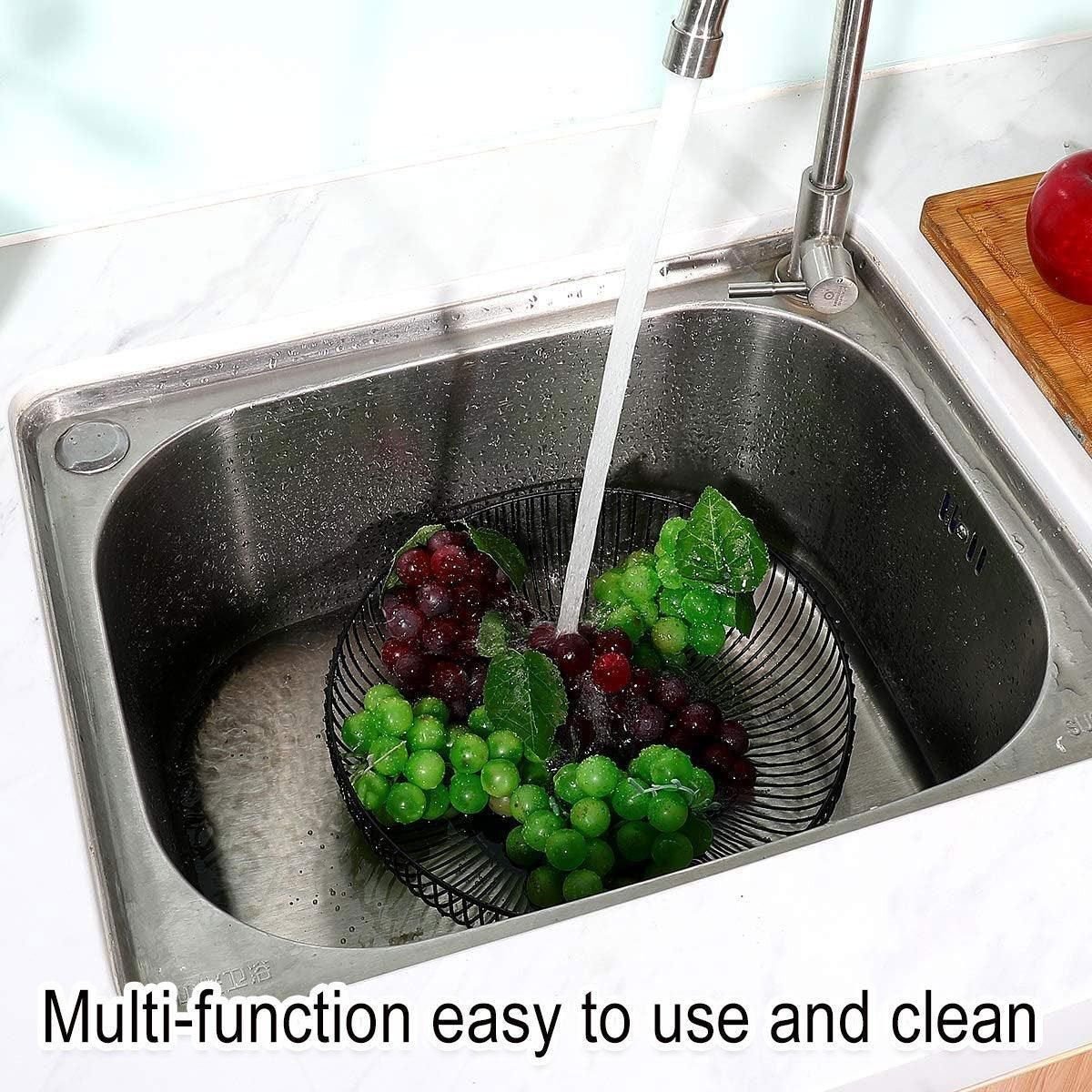 Multi Functional Wire Storage Basket Fruit Vegetable Holder for Kitchen Counter - V528-FRUIT-BASKET-BLACK-973851 Multi Functional Wire Storage Basket Fruit Vegetable Holder for Kitchen Counter - Image 8