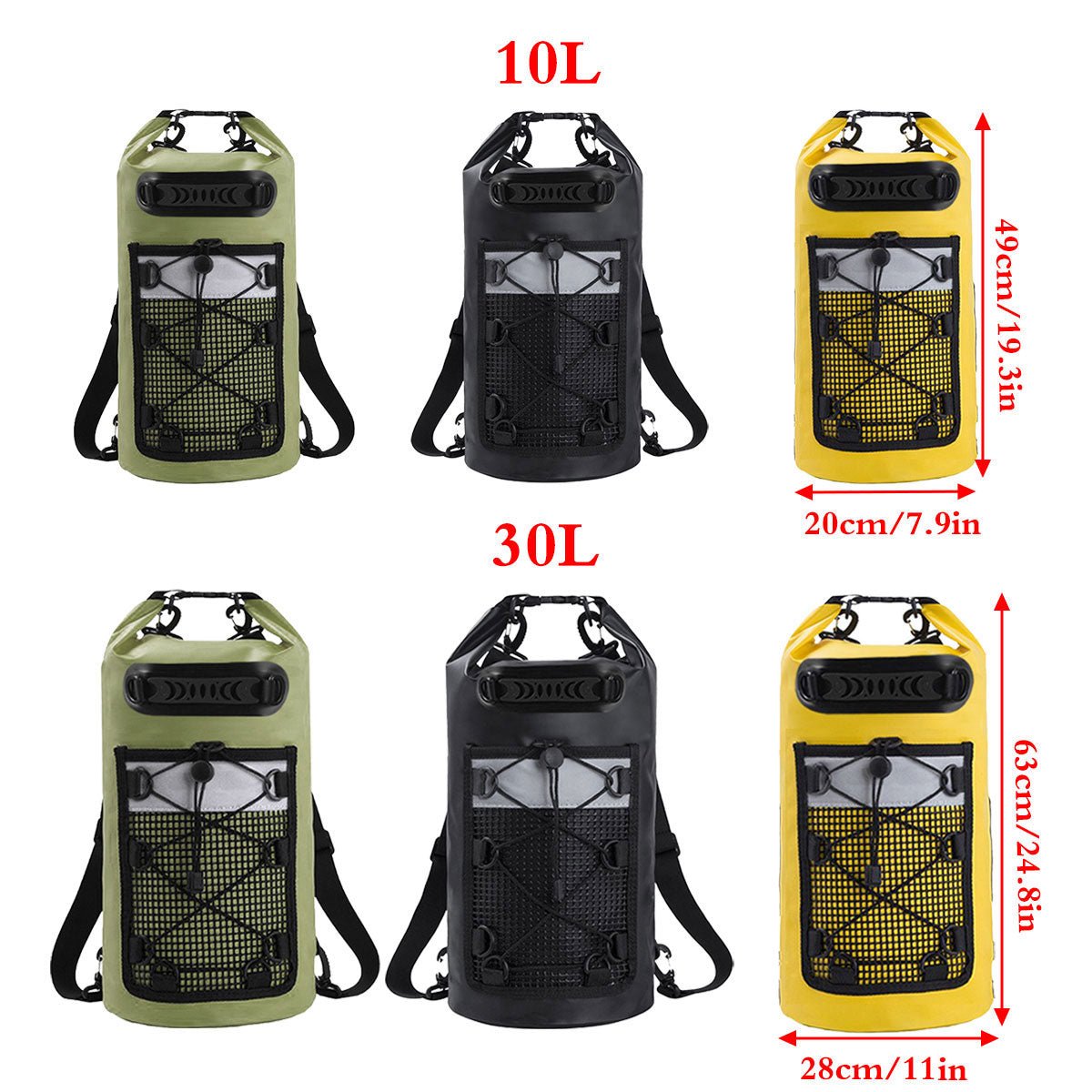 Outdoor Waterproof Dry Bag Roll Top Sack Rafting Swimming Hiking Travel Gear - Green - 30L - V528-FS-BACKPACK-30L-GREEN-333480 Outdoor Waterproof Dry Bag Roll Top Sack Rafting Swimming Hiking Travel Gear - Green - 30L - Image 3
