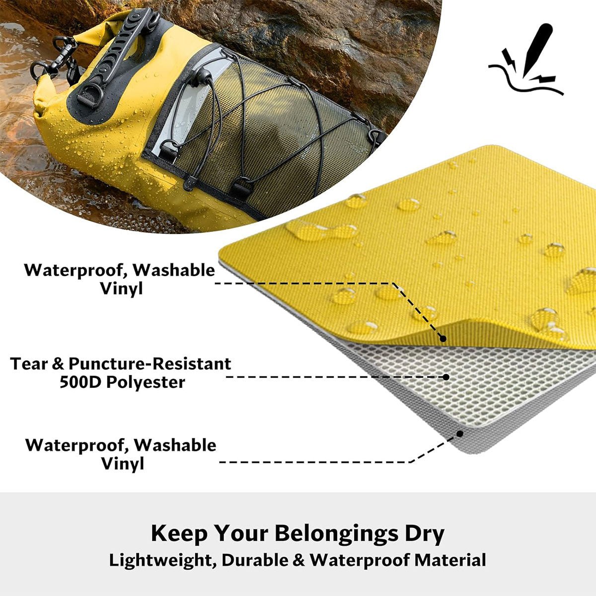 Outdoor Waterproof Dry Bag Roll Top Sack Rafting Swimming Hiking Travel Gear - Green - 30L - V528-FS-BACKPACK-30L-GREEN-333480 Outdoor Waterproof Dry Bag Roll Top Sack Rafting Swimming Hiking Travel Gear - Green - 30L - Image 4