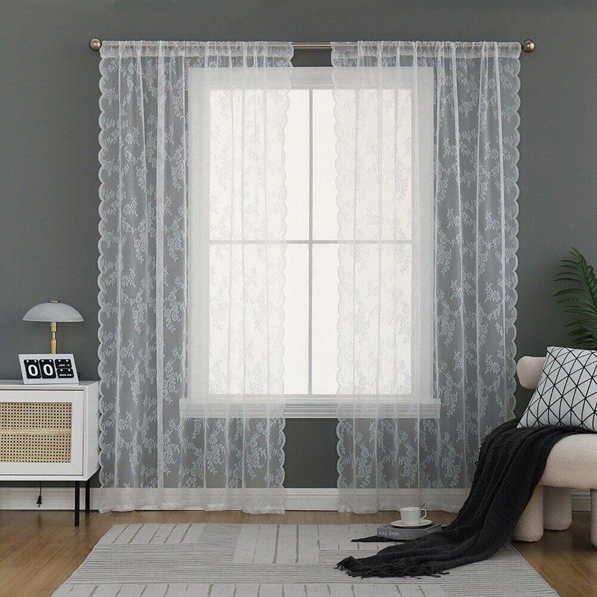 Elegant Lace Curtain Bedroom Window Door Screen Privacy Window Decor - 75*150cm - V528-LACE-CURTAINS-75-150-889501 Elegant Lace Curtain Bedroom Window Door Screen Privacy Window Decor - 75*150cm - Image 5