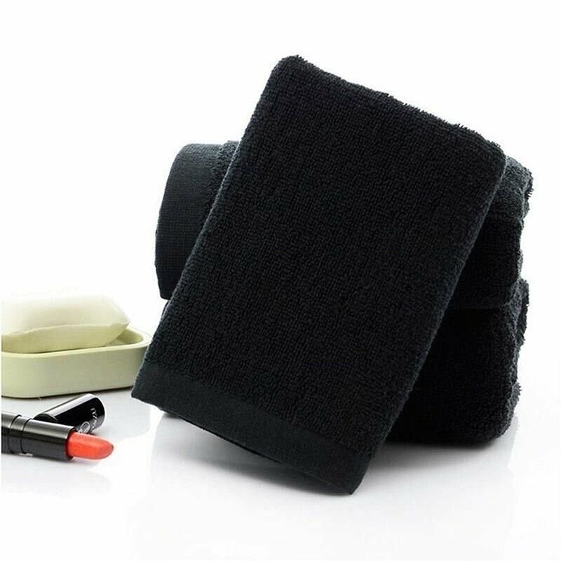 Black Cotton Towel 35x75cm Soft Thick Absorbent Bath Gym Travel Use - V528-MICROFIBERTOWEL-525056 Black Cotton Towel 35x75cm Soft Thick Absorbent Bath Gym Travel Use - Image 8