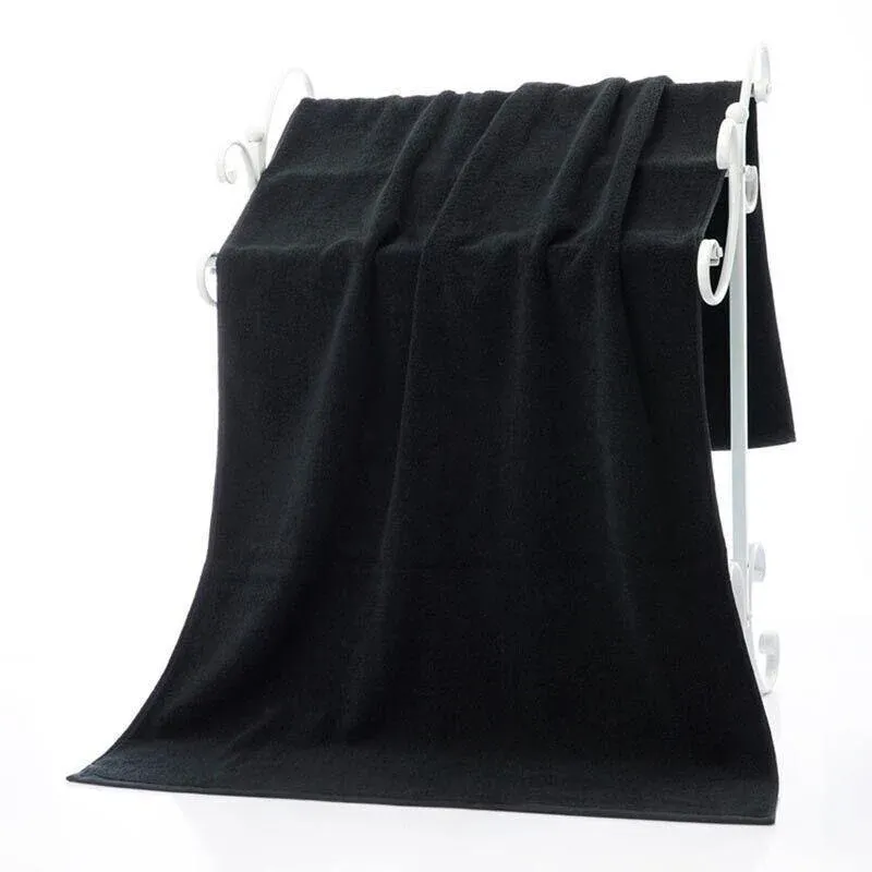 Black Cotton Towel 35x75cm Soft Thick Absorbent Bath Gym Travel Use - V528-MICROFIBERTOWEL-525056 Black Cotton Towel 35x75cm Soft Thick Absorbent Bath Gym Travel Use - Image 11