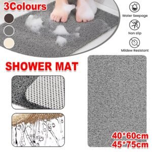 Anti Slip Bathroom Mat Non Slip Shower Floor Mat Quick Dry Soft Comfortable Rug - Beige-45x75cm