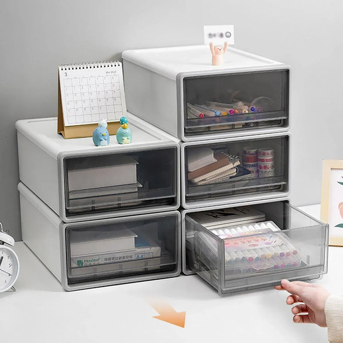 Desktop Stationery Organizer Storage Box for Office Supplies Desk Organization - V528-ORGANIZING-BOX-682647 Desktop Stationery Organizer Storage Box for Office Supplies Desk Organization - Image 5