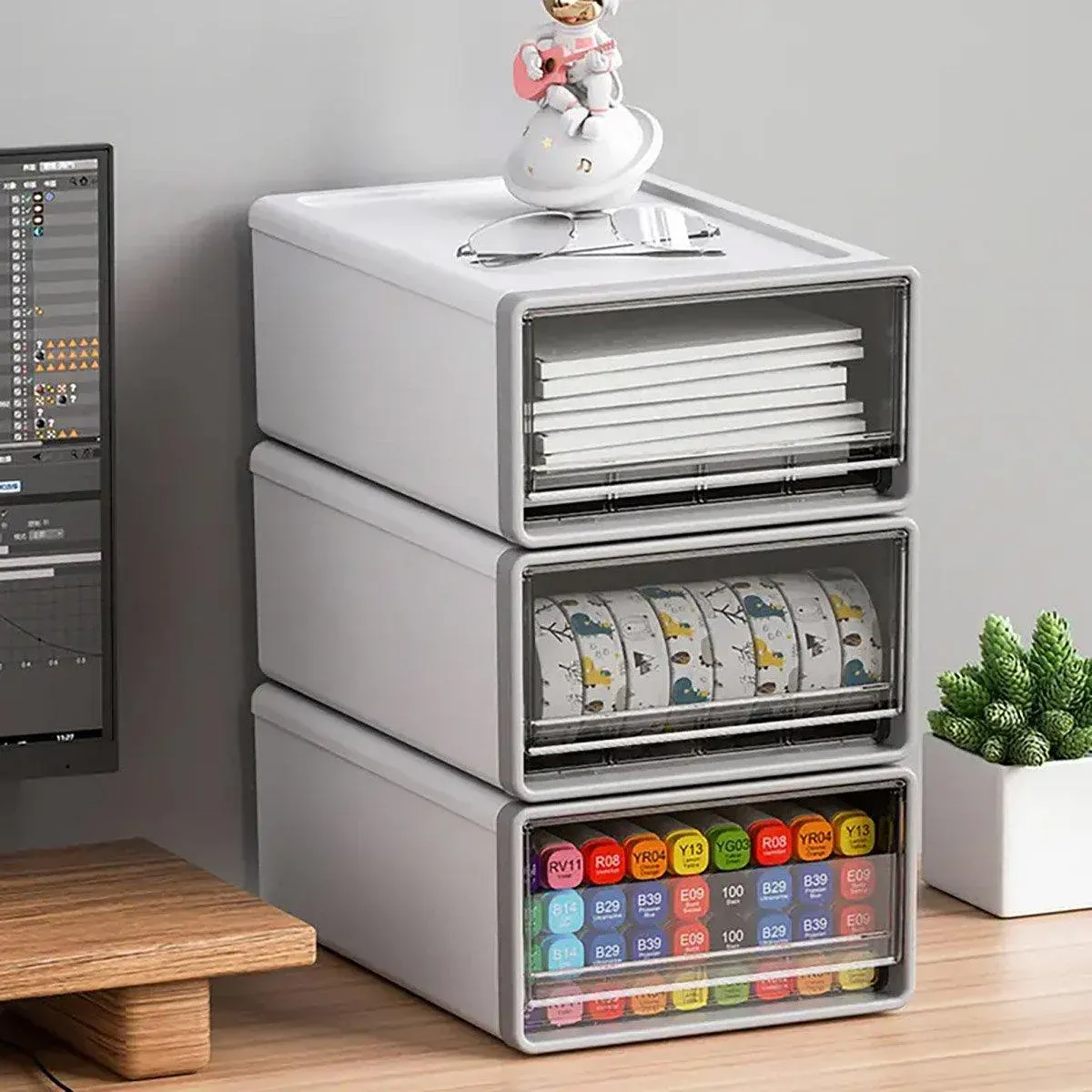 Desktop Stationery Organizer Storage Box for Office Supplies Desk Organization - V528-ORGANIZING-BOX-682647 Desktop Stationery Organizer Storage Box for Office Supplies Desk Organization - Image 8