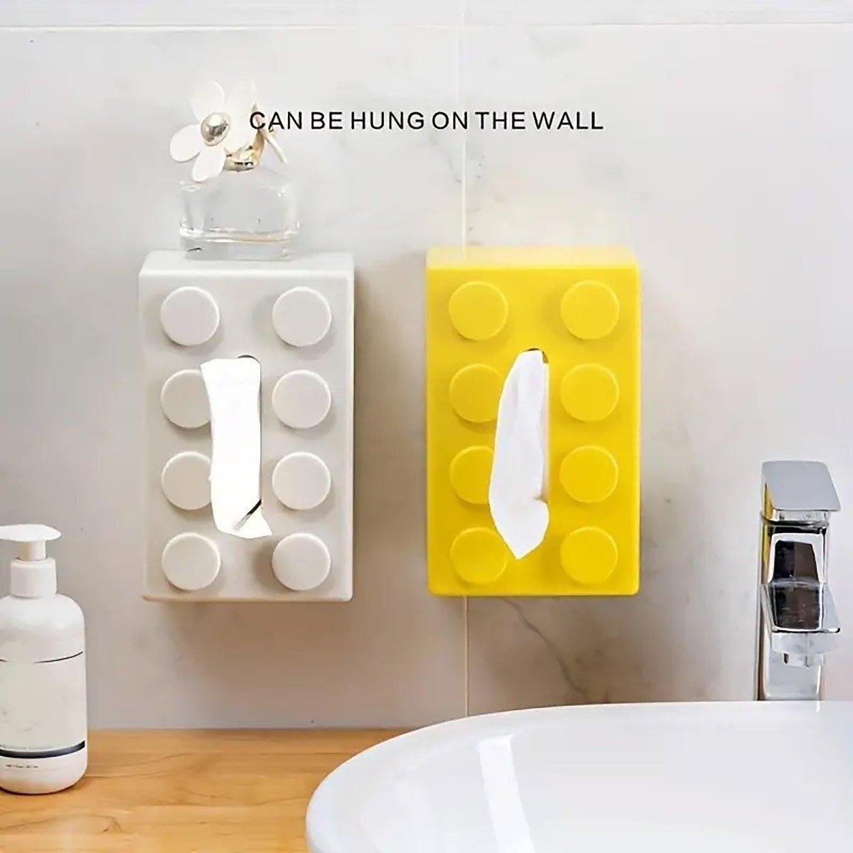 Tissue Box Cover Creative Building Block Cute Napkin Dispenser Holder Home Decor - Black - V528-PAPER-BOX-BLACK-108650 Tissue Box Cover Creative Building Block Cute Napkin Dispenser Holder Home Decor - Black - Image 4
