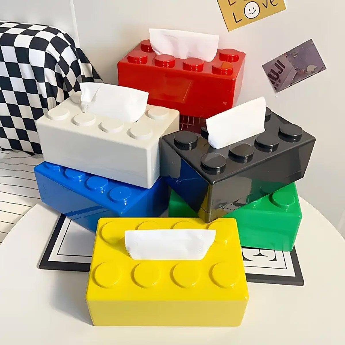 Tissue Box Cover Creative Building Block Cute Napkin Dispenser Holder Home Decor - Black - V528-PAPER-BOX-BLACK-108650 Tissue Box Cover Creative Building Block Cute Napkin Dispenser Holder Home Decor - Black - Image 5