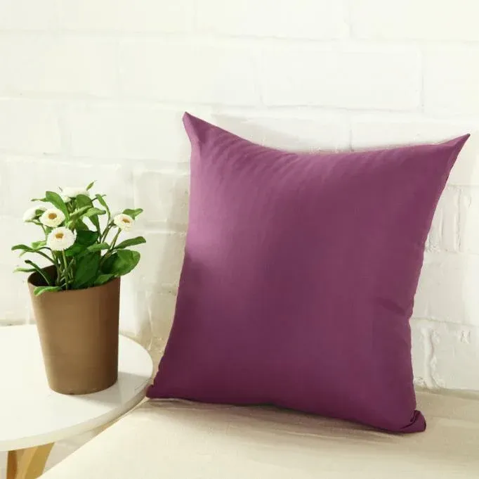 40x40cm Multicoloured Plain Solid Colour Cushion Cover Covers Decorative Pillow Case - Dark Purple - V528-PILLOW-DARKPURPLE-40-40-55675 40x40cm Multicoloured Plain Solid Colour Cushion Cover Covers Decorative Pillow Case - Dark Purple - Image 14