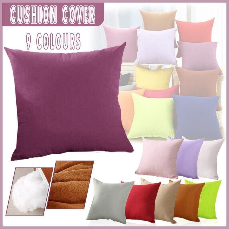 40x40cm Multicoloured Plain Solid Colour Cushion Cover Covers Decorative Pillow Case - Pink - V528-PINK-40-6428 40x40cm Multicoloured Plain Solid Colour Cushion Cover Covers Decorative Pillow Case - Pink - Image 2