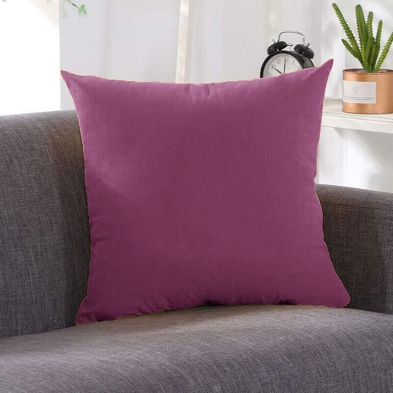 40x40cm Multicoloured Plain Solid Colour Cushion Cover Covers Decorative Pillow Case - Pink - V528-PINK-40-6428 40x40cm Multicoloured Plain Solid Colour Cushion Cover Covers Decorative Pillow Case - Pink - Image 7